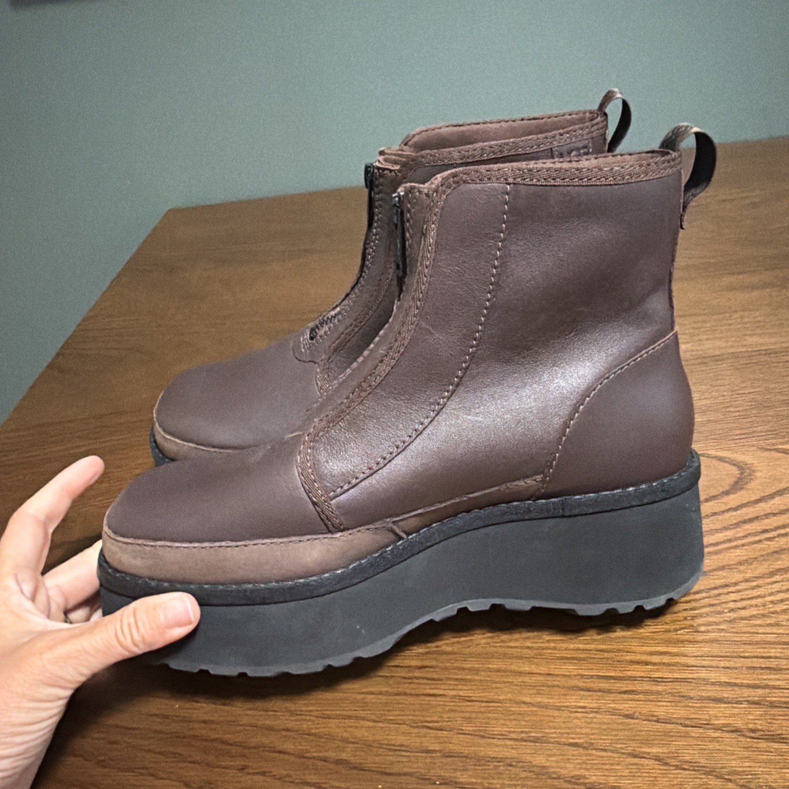 UGG Women’s Cityfun Zip Water-Resistant Platform Bootie in Burnt Cedar, Size 8