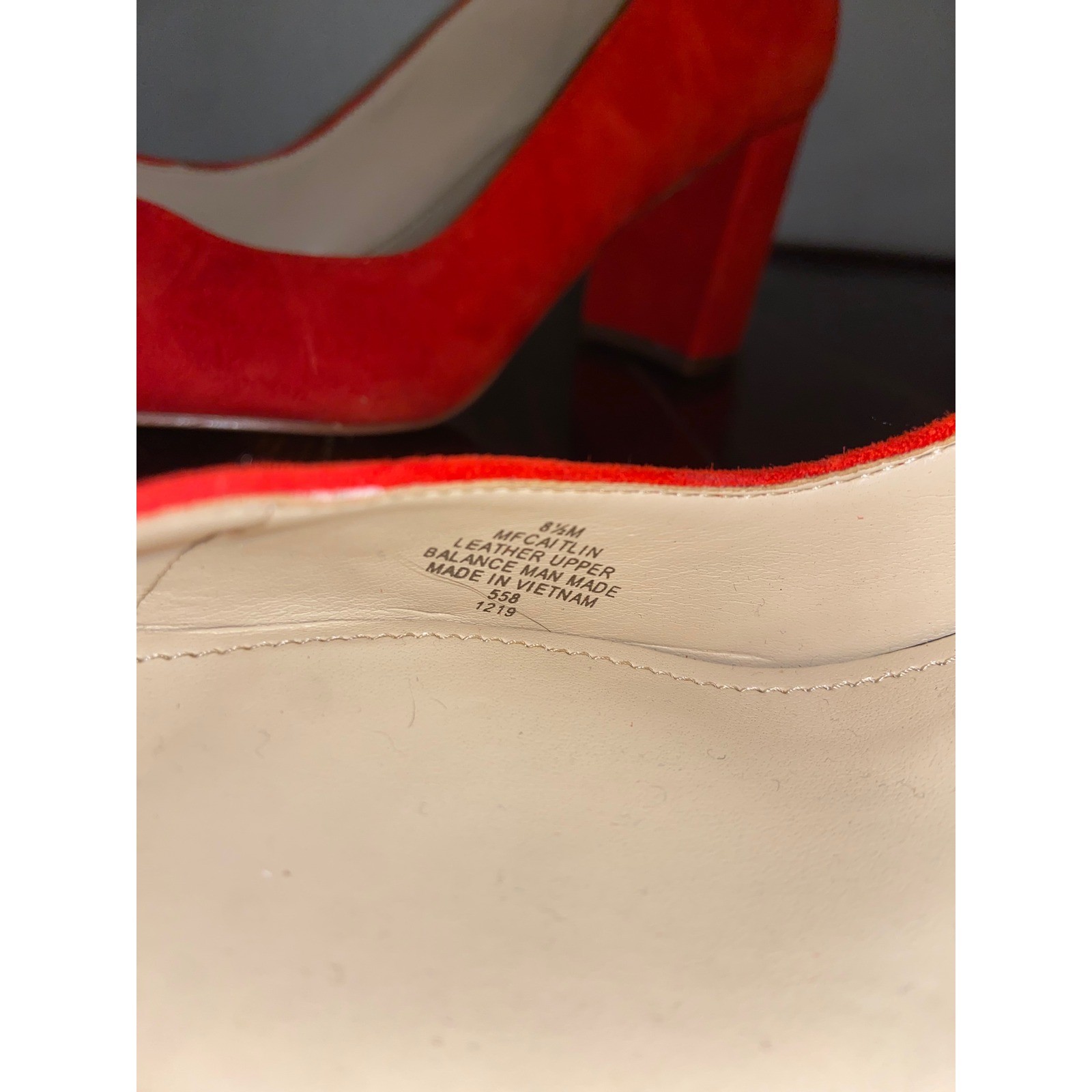 Marc Fisher Zala Red Suede Block Heel Pointed Toe Pumps 8.5 Classic Maximalist