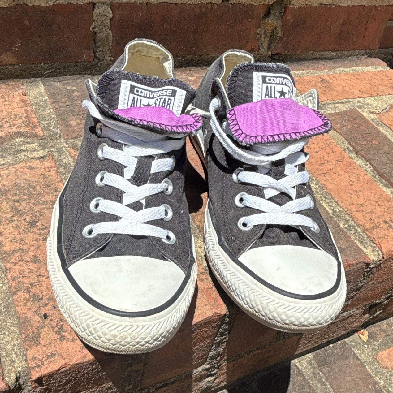 Converse Chuck Taylor All Star Double Tongue Low Top Black Iris Orchid 530236F