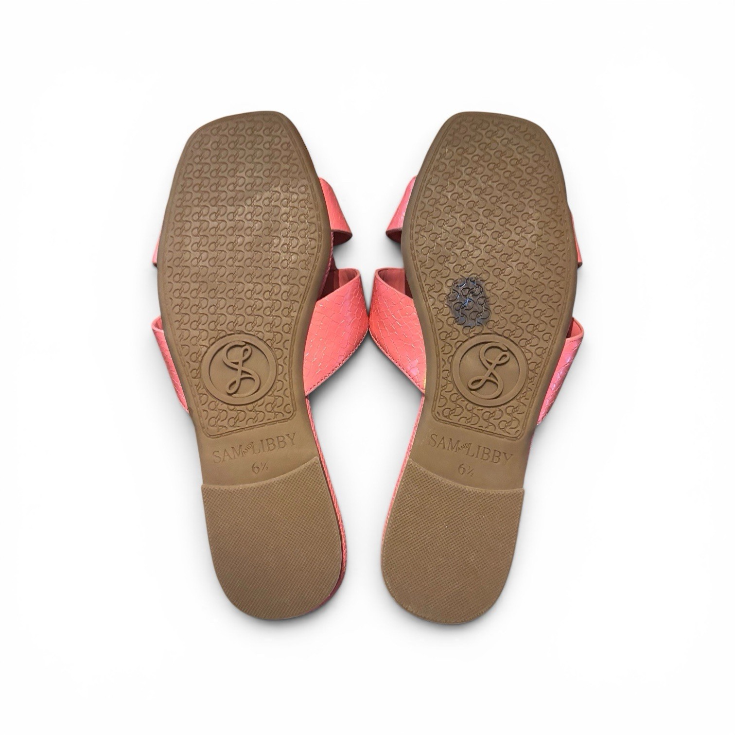 NEW Sam & Libby Lana Sandals Women’s Coral Pink Slide Sandal Size 6.5