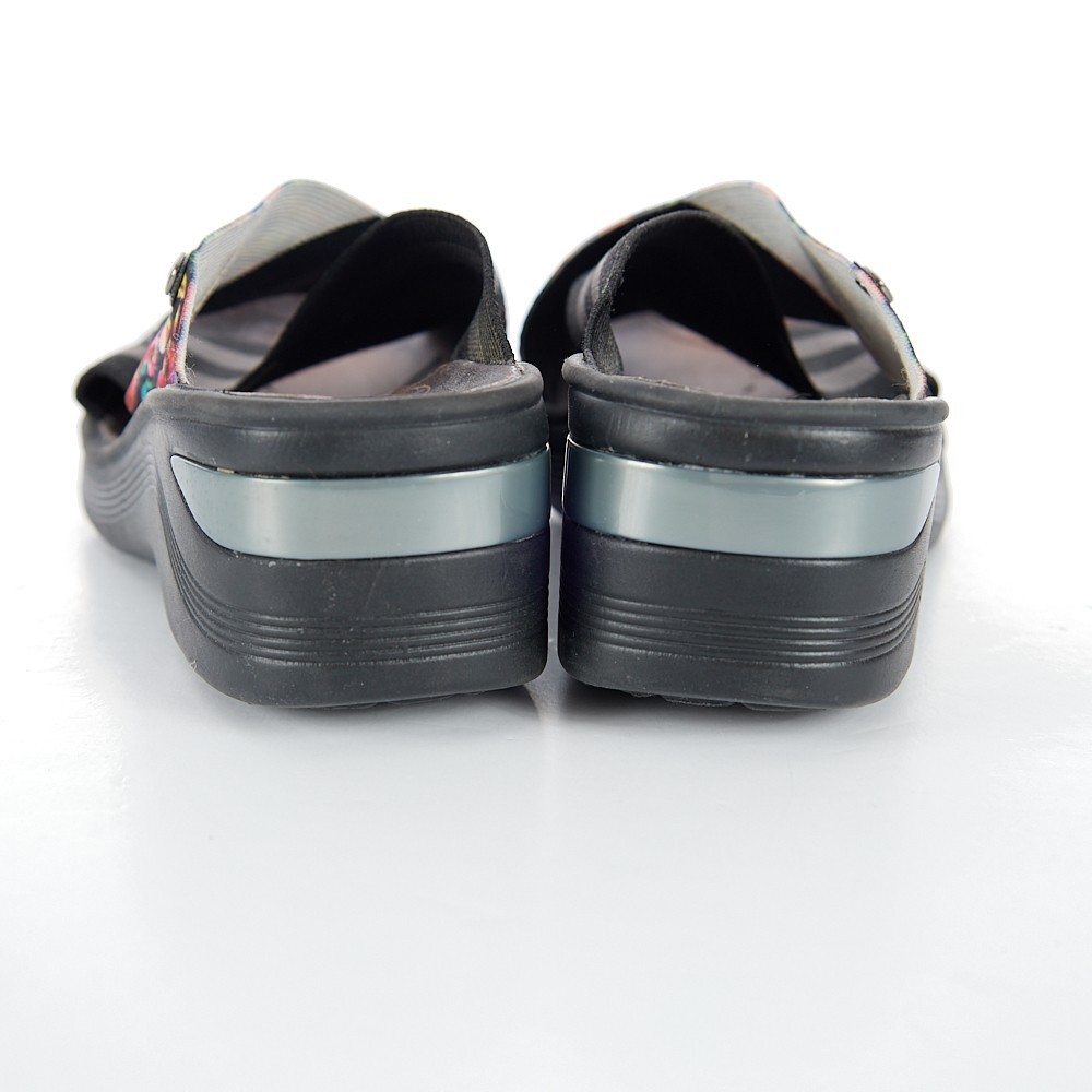 BZEES Desire Wedge Heel Floral Stretch Strap Slide Sandals Women’s Size 6.5