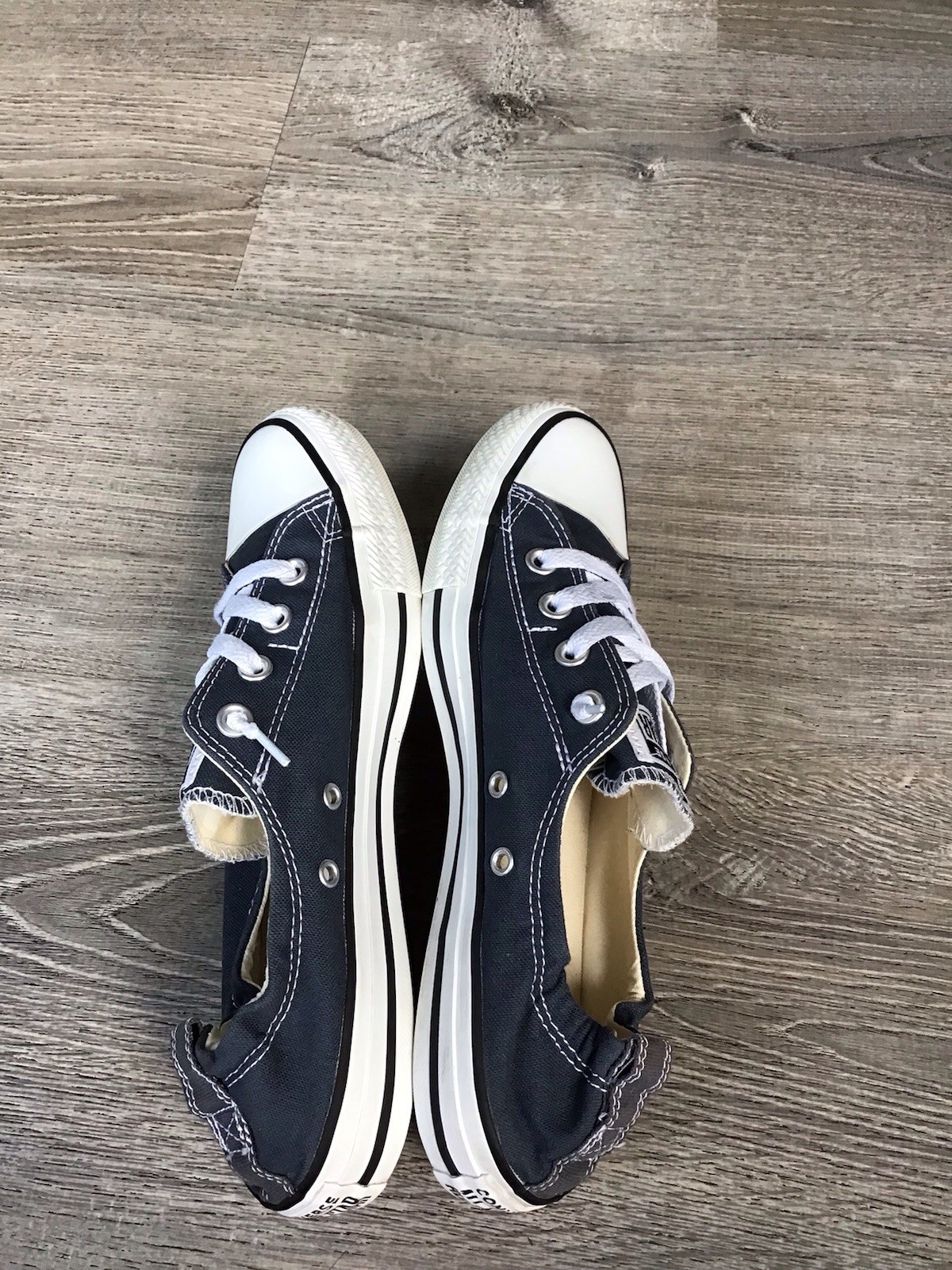 Converse Women’s 10 Chuck Taylor All Star Shoreline Navy Slip On Shoes 537080F
