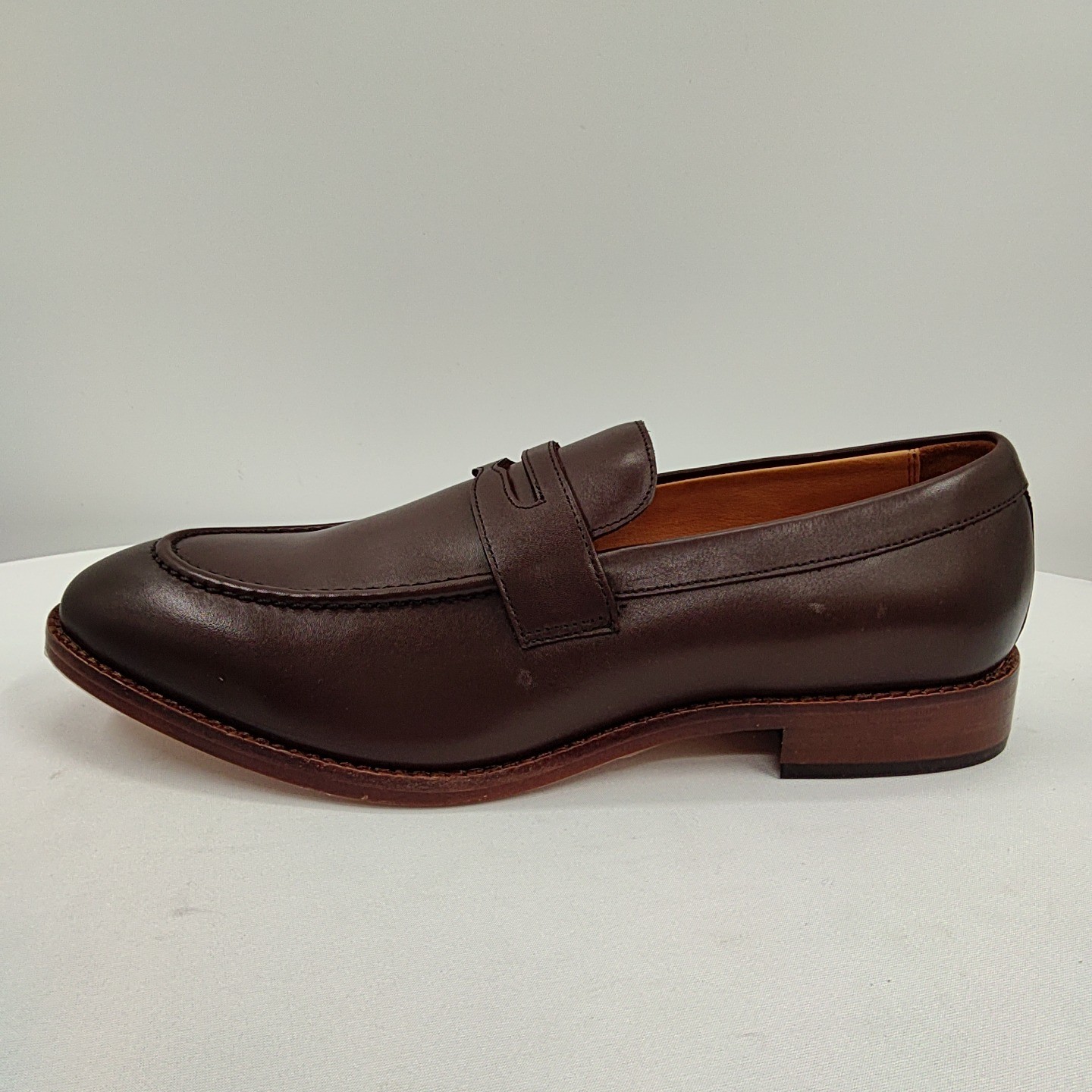 Quince Men Calfskin Leather Penny Loafer Brunette Shoes 9