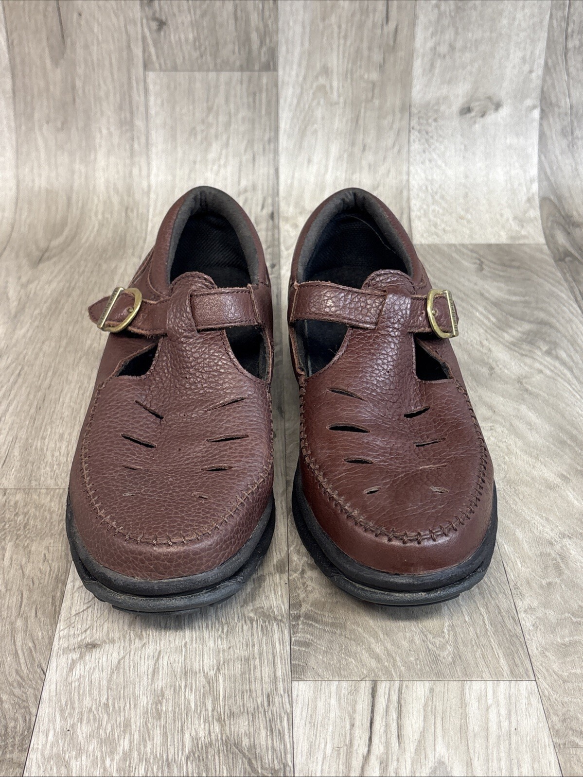 Rockport Women’s ProWalker T-Strap Mary Jane Brown Leather Walking Oxford 8.5 W