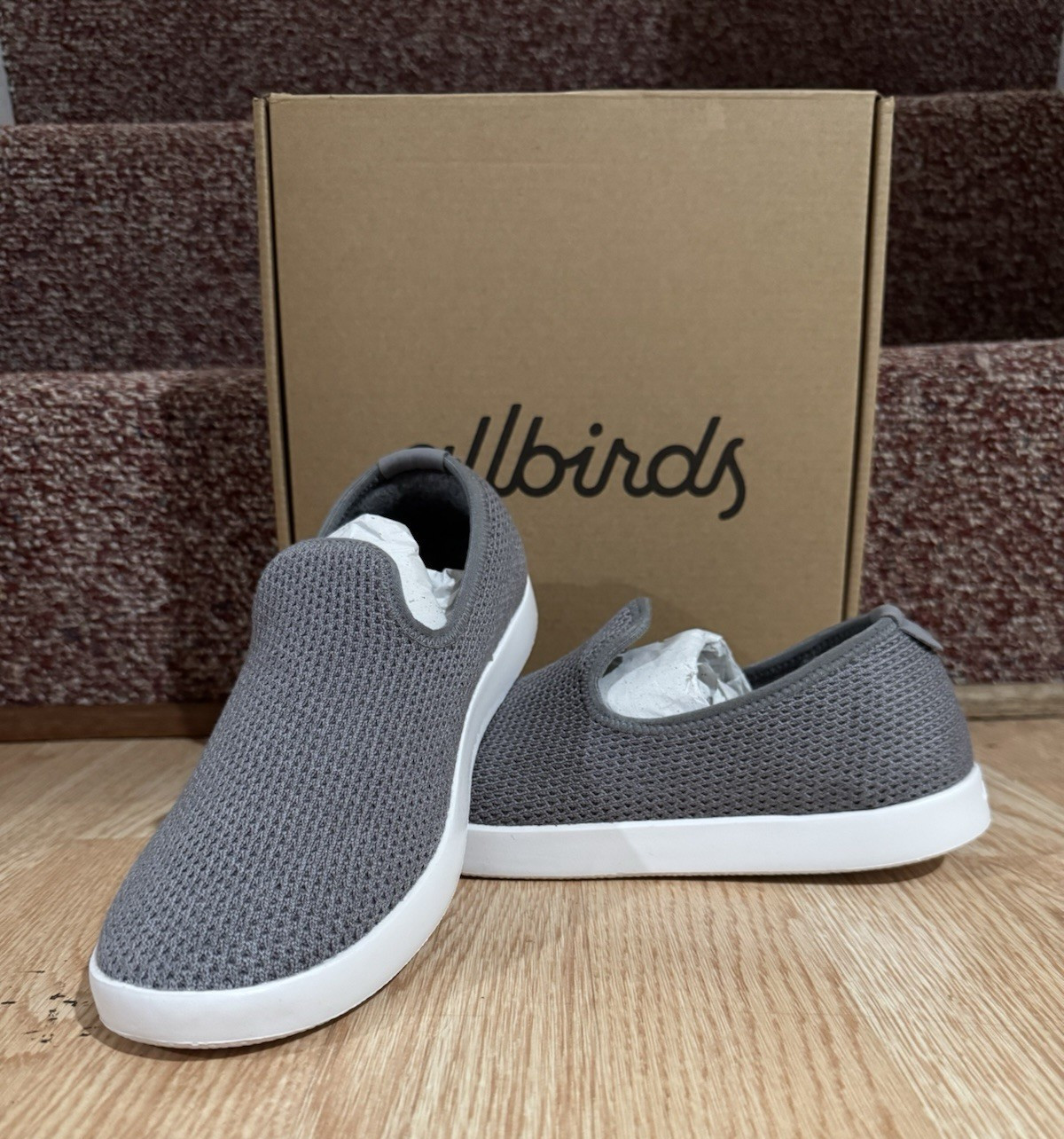 Allbirds Tree Loungers Gray/White Mesh Slip-On Comfort Shoes Women’s US 8 EU 38