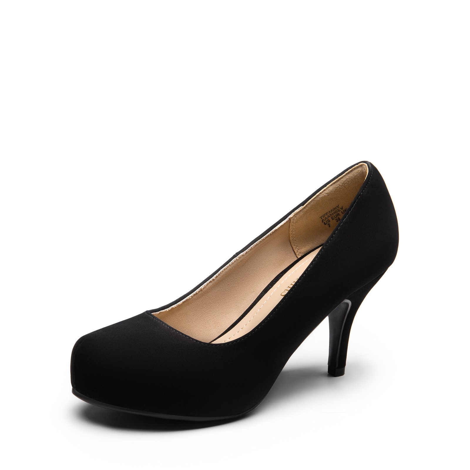 Women Low Stilettos Heel Pumps Round Toe Slip On Wedding Dress Pump Shoes