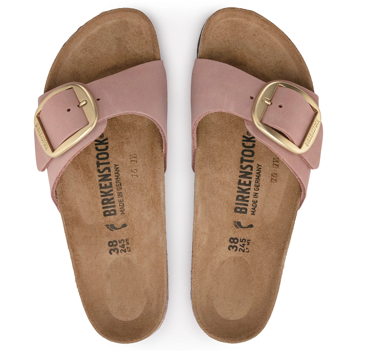 Birkenstock Madrid Big-Buckle Sandals Old Rose Nubuck Leather Women’s EU 37-41