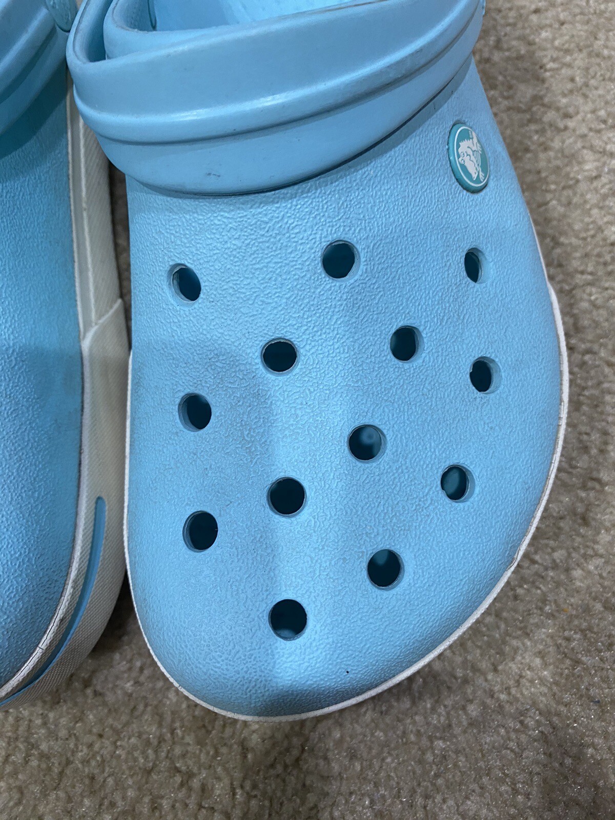 Crocs Men’s and Women’s Crocband Clog size 8 men size 10 women GUC Teal Blue