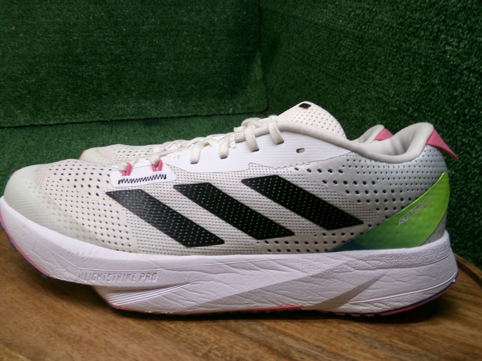 adidas Women Adizero SL W White Black Arctic Fusion Green Shoes Size 10 HQ7232
