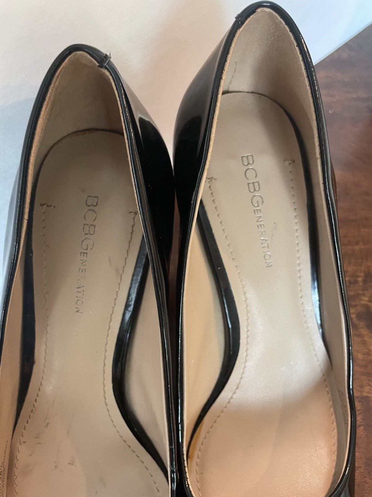 BCBGeneration Black Patent 3 Inch Heels Size 8.5 Womens All Man Made Materials