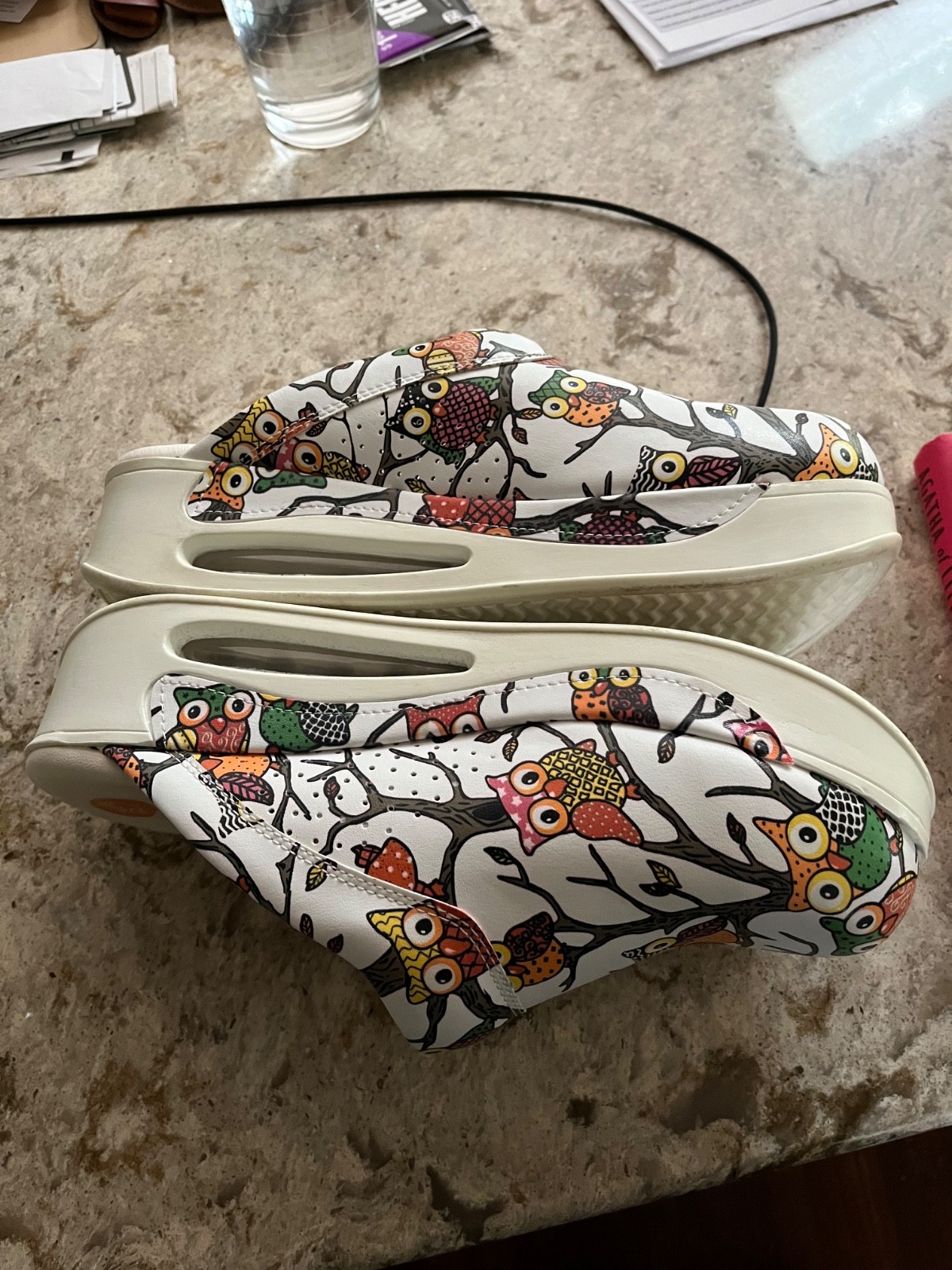 Terlik Sabo Air Max Leather Women’s Clogs Sabot Shoes, White Owl size 42 Nurse