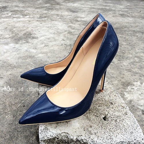 Solid Color Women Sexy Pointed Toe Pumps Ultra High Thin Stiletto Heels Shoes