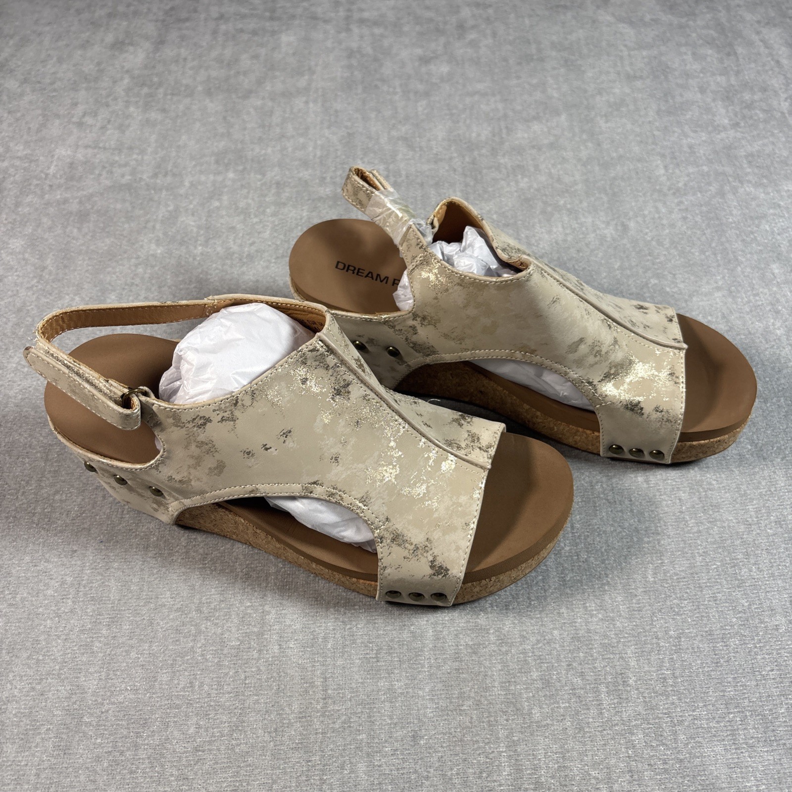 Dream Pairs Women’s Open Toe Ankle Strap Platform Casual Wedge Sandals Size 7.5