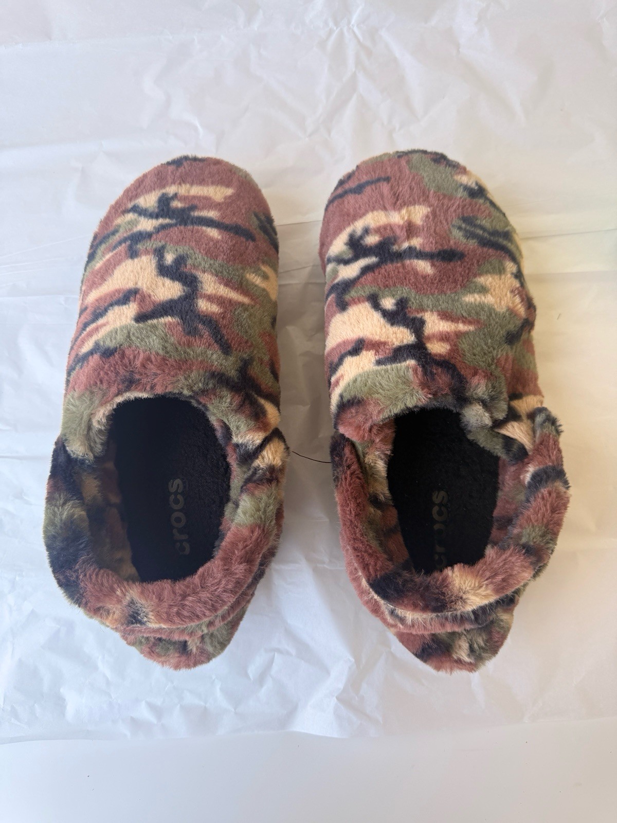 Crocs Classic Unfurgettable Camo Lined Clogs M8 W10 Army Green Multi EUC