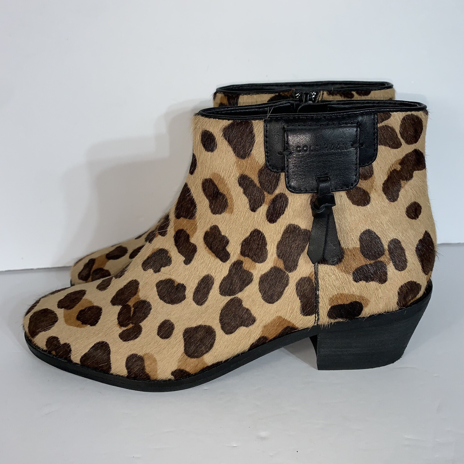 Cole Haan Joanna genuine calf hair booties in jaguar hai size 8.5B
