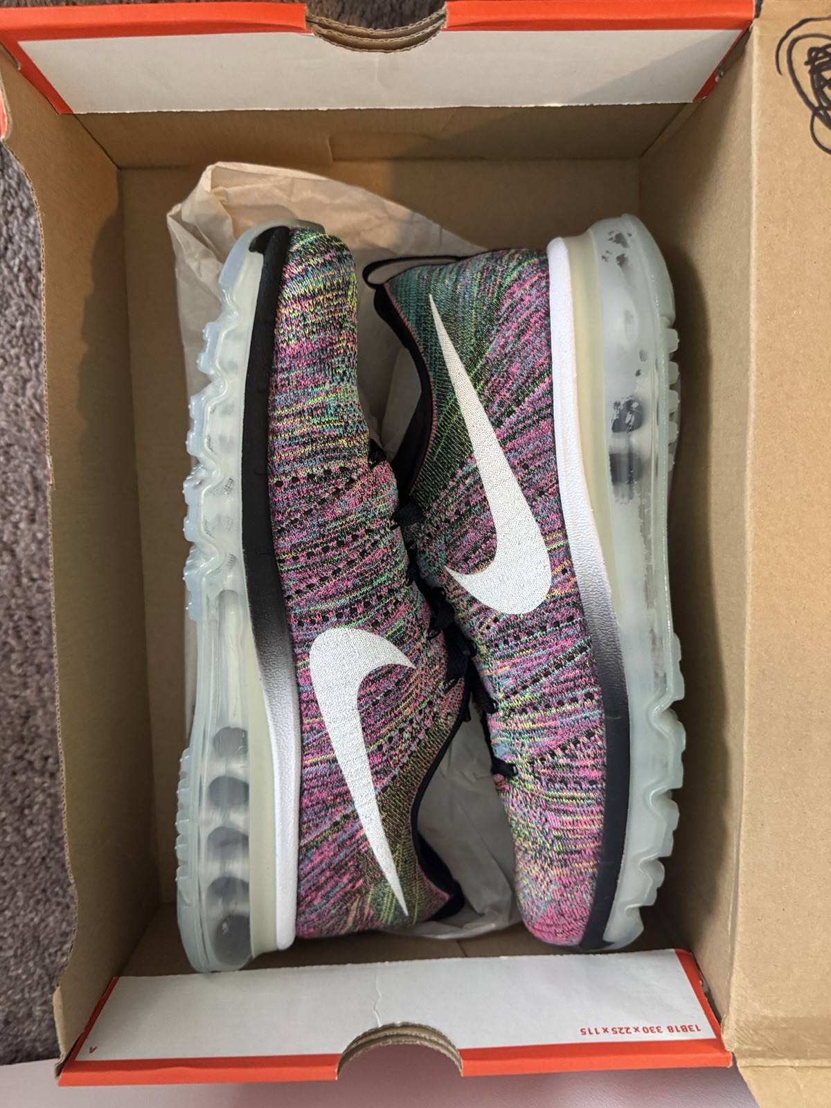 Nike Flyknit Max 620659 004 US 9.5 Deadstock Multicolor NIB