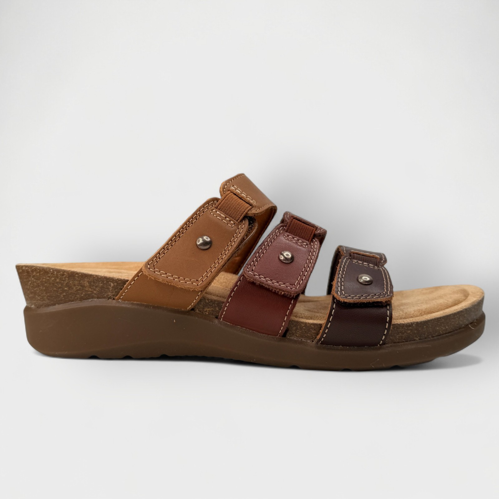 Clarks Calenne Lily Sandals Women’s 11 Brown Multi Leather Slide Comfort NWB