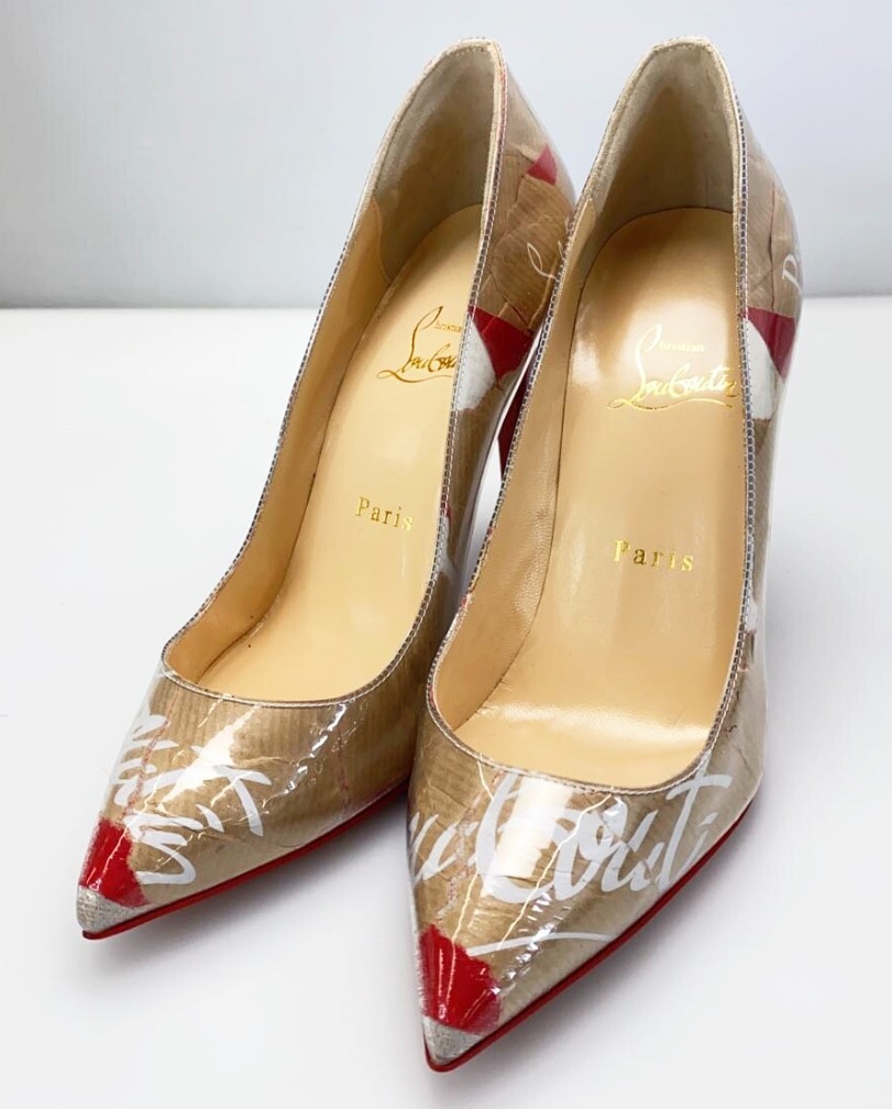 Christian Louboutin So Kate 120PVCLOUBI KRAFT PAT Heels Size EU36 / US6 With Box