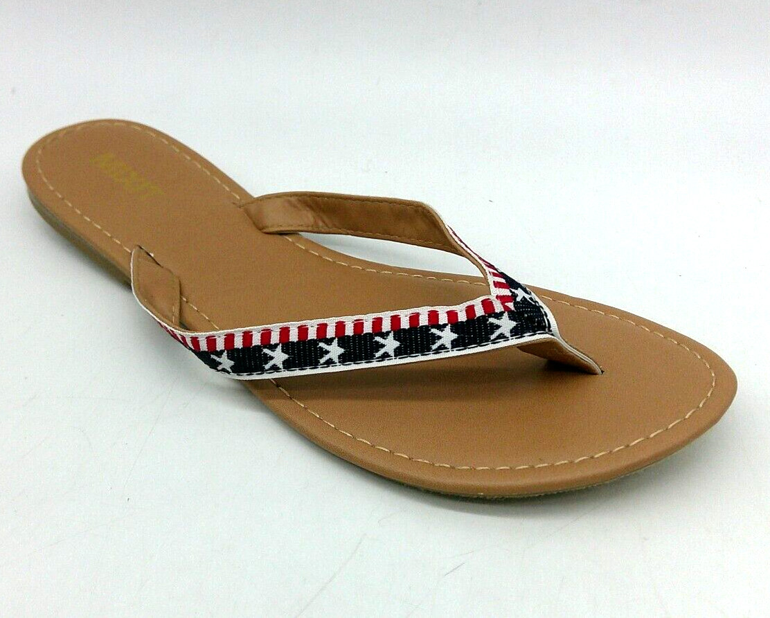 MIXIT American Flag Thong Sandals Flip Flops Women’s Size 8