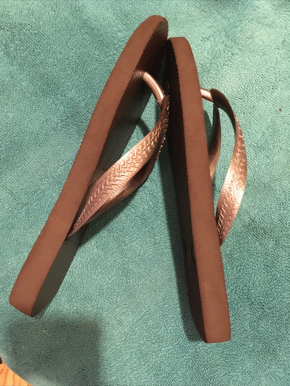 Havianas TOP *Unisex Flip Flop Sandals *4/5 USA *37/8 EUR Bronze Brown *SEE PiX