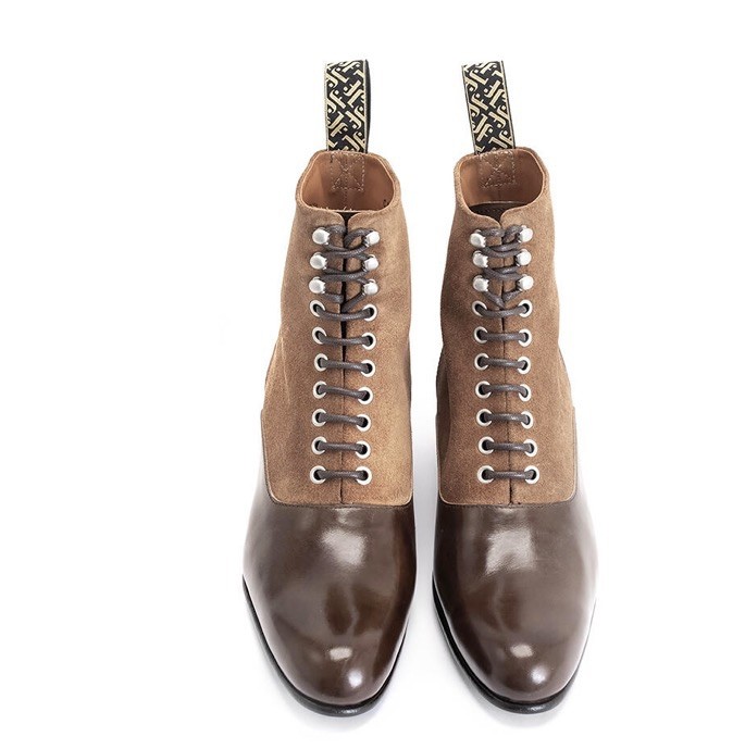 Fluevog EXCELLENT Fox & Fluevog Eugene posh leather/suede lace-up boot -W10/M8