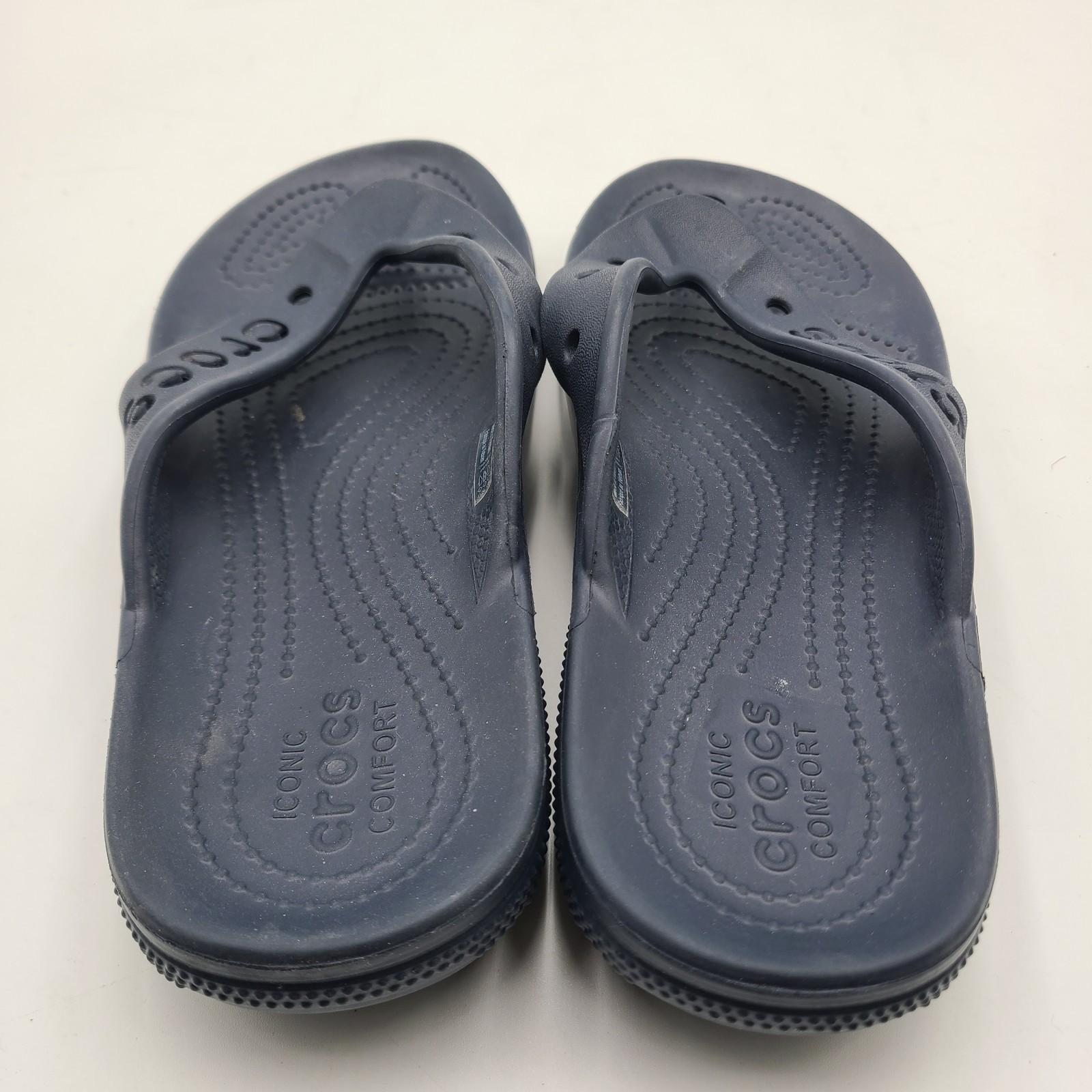 B8 Crocs Baya II Flip Flops Womens 8 Navy Water Beach Sandals