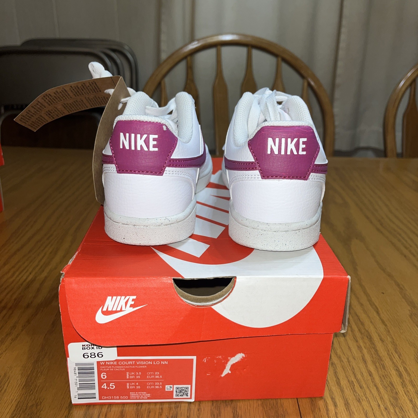 Nike Court Vision Low NN Women SZ6 Casual Shoes DH3158-500 Cactus Flower PinkNew
