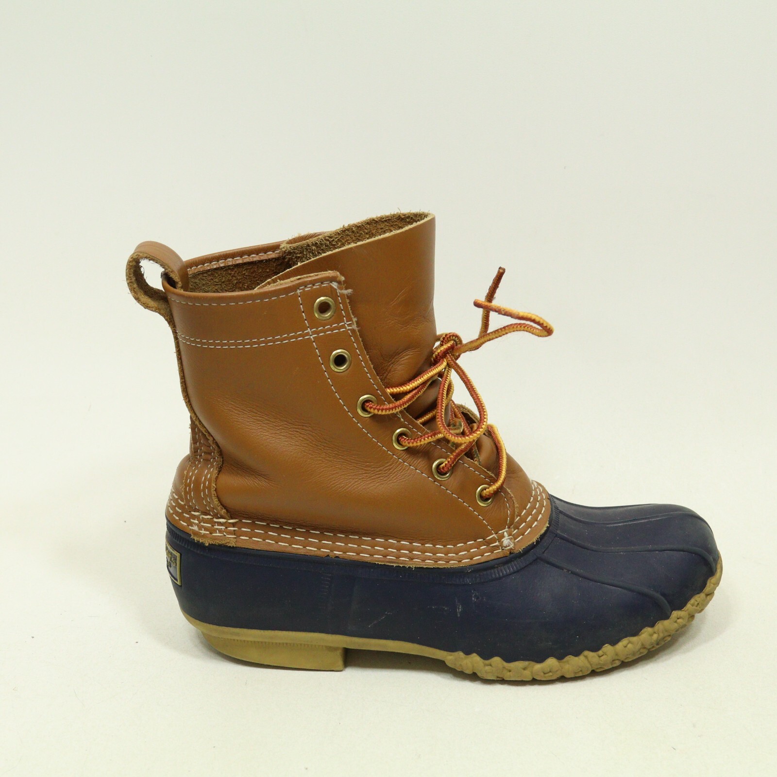 L.L. Bean Women’s The Original Duck Boots Brown Ankle Lace Up Pull Tab USA Sz 8M