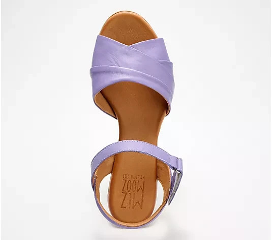 Miz Mooz Leather Adjstble Heeled Sandals-Kacie-Iris-EU 37 (US 6.5-7)-A687184