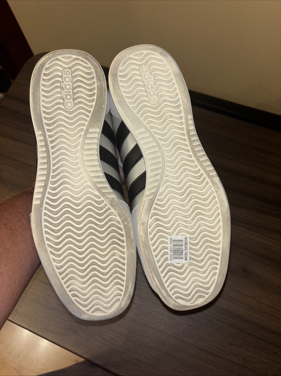 New adidas Barreda Sz 7 Mary Jane Silver Metallic Core Black Casual Shoes *read*