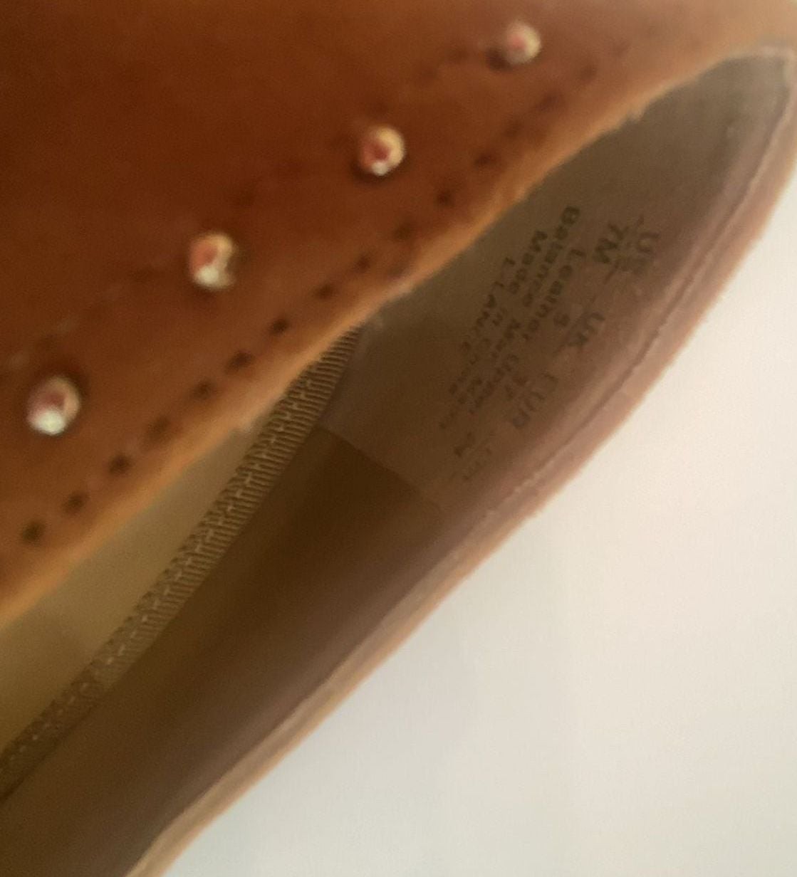 Franco Sarto Lance Studded Block Heel Loafers in Camel Suede