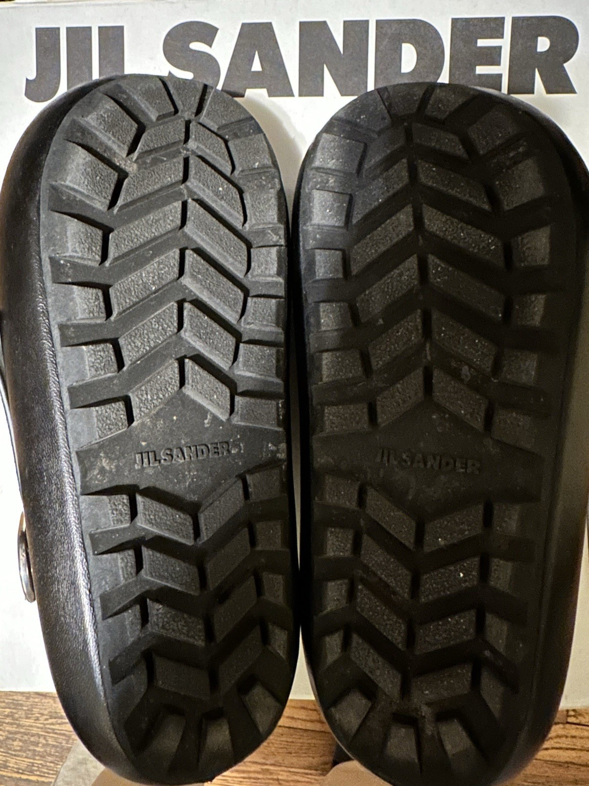 Retail $1,280 Jil Sander Sabot Leather Sandals Clogs 37 Black Mules Slide Italy