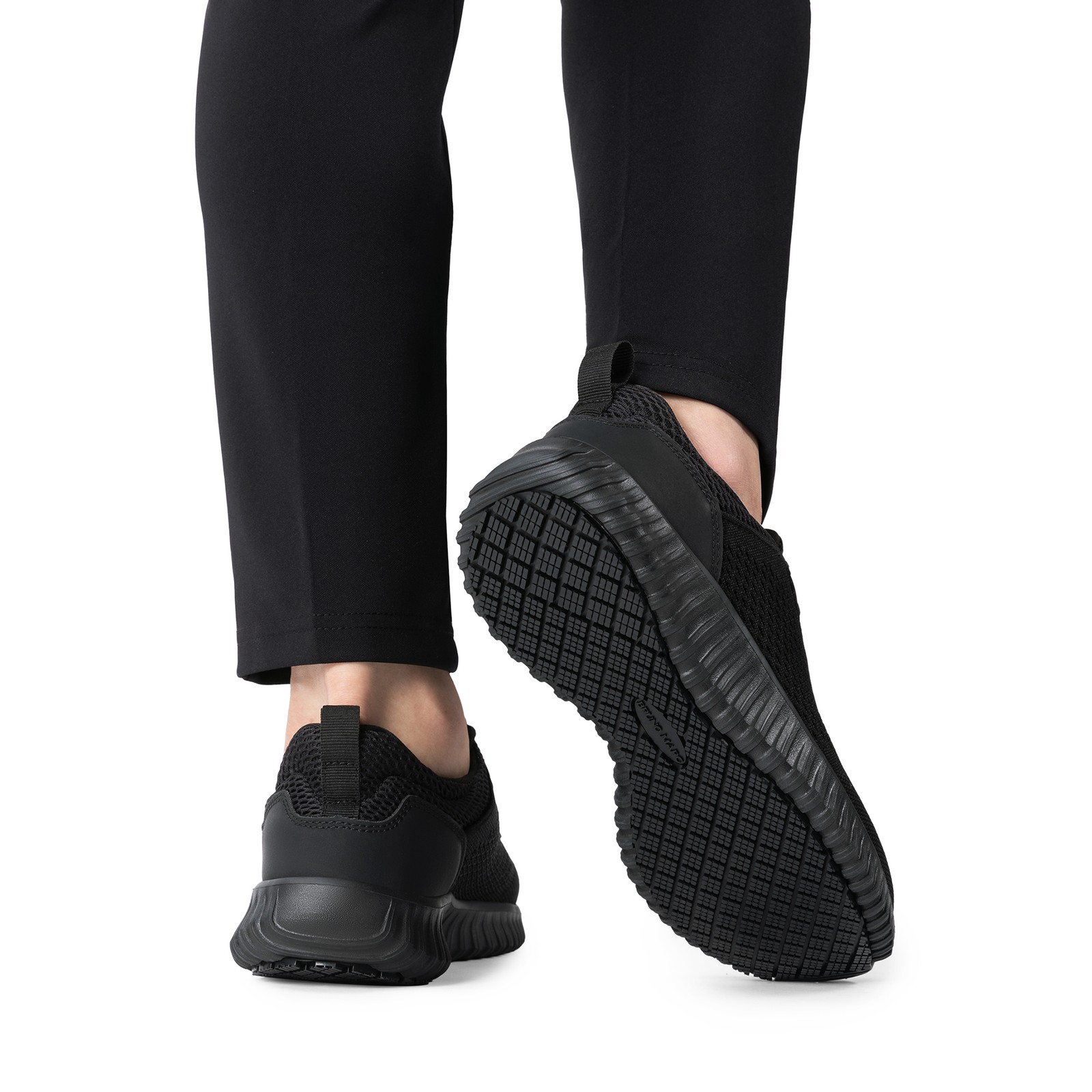 Bruno Marc Women’s Non Slip Work Shoes Walking Black Kitchen Resistant Sneakers
