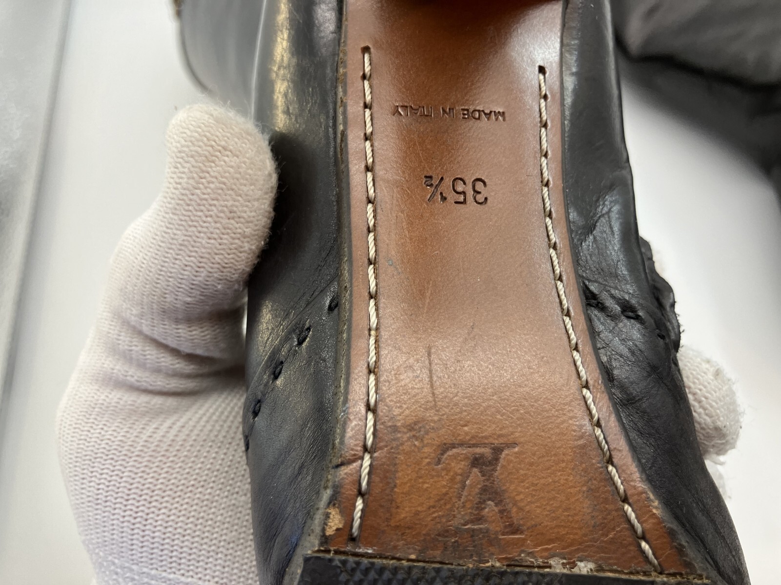 LOUIS VUITTON leather long boots black (EU 35.5)(US 5.5)(22.5 cm)(8.86 inch)…