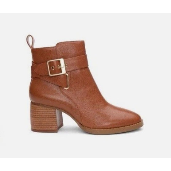 Liverpool Los Angeles Encino Pecan Leather Buckle Ankle Boots Women 8.5M NEW