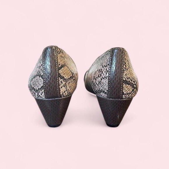 Alia snake print kitten heels with gold buckle detail 🐍✨