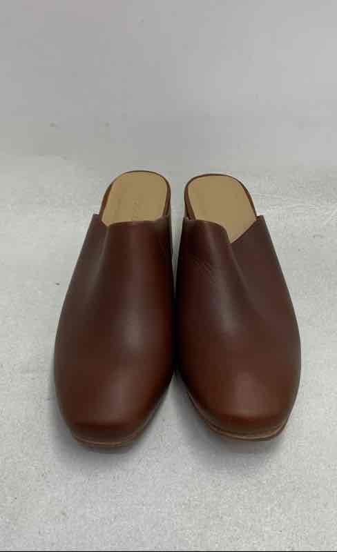 Nisolo Emma Heeled Mule Brandy Brown Leather Women’s Block Heel Size 9.5