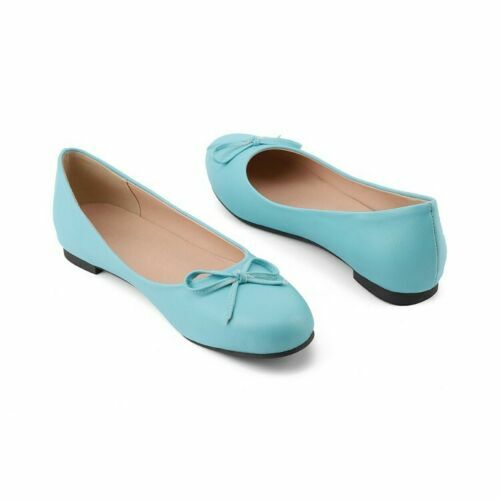 Womens Plus Size Casual Bows Ballet Flats Shoes Mary Jane Slip On Pumps Loafers