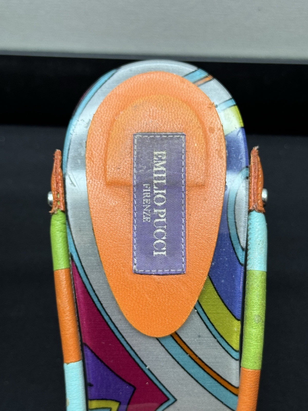 Rare Vintage y2k Emilio Pucci Open toe Floral/ Tassels Heels size 38.5 Defects