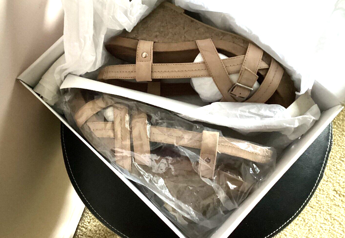 Dr. Scholls Feel Crazy Good Wedge Heels Open Toe Strappy Sandals Size 7M – NIB