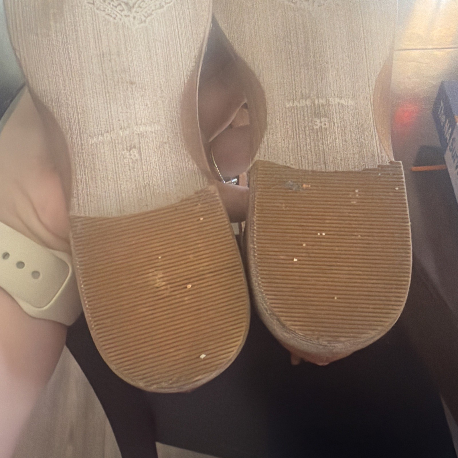 Free People Wanderlust Braided Leather Flats Cognac Brown Size 7.5