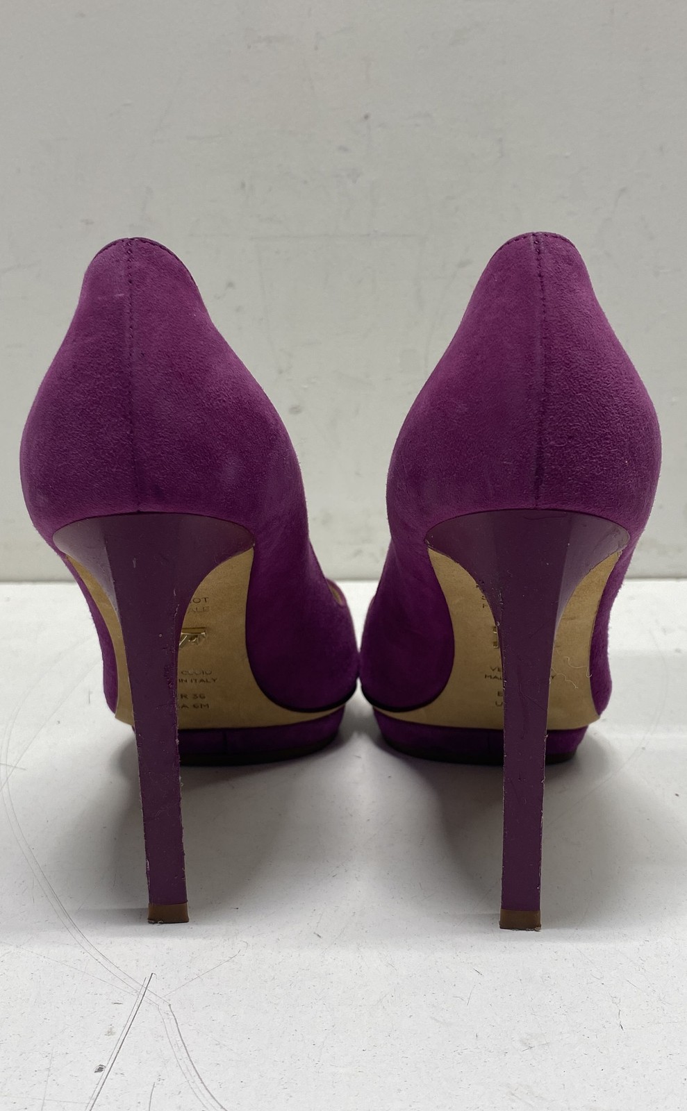 Diane von Furstenberg Anais Purple Suede Platform Pointed Toe Pumps Size 6