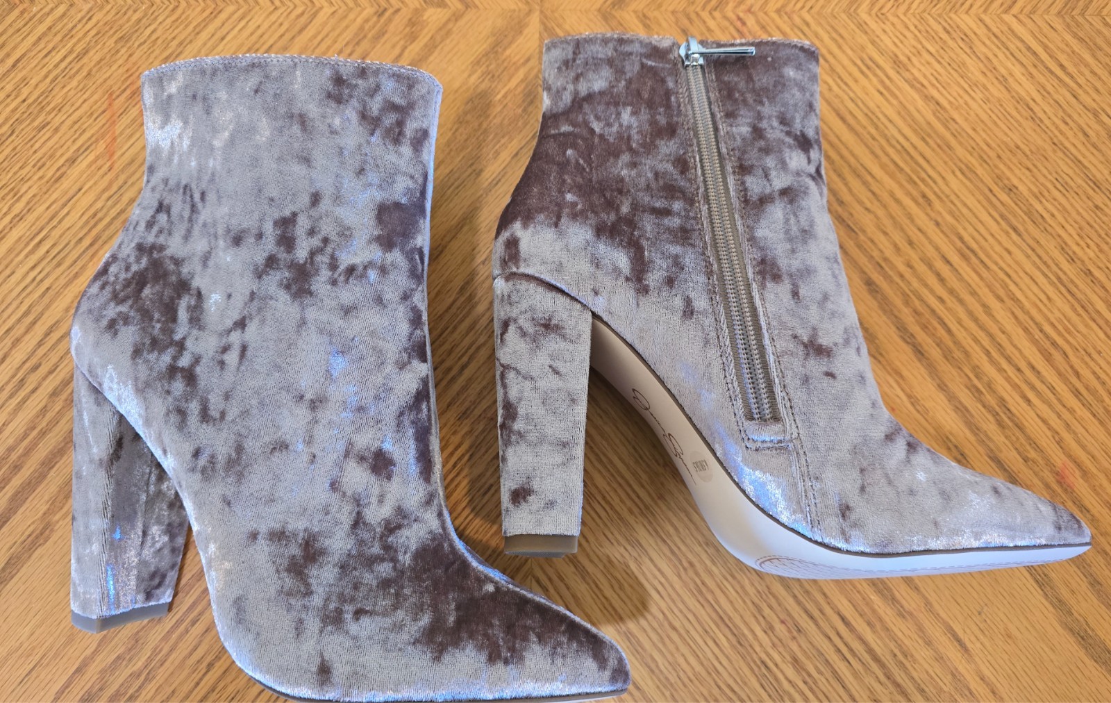 Jessica Simpson Teddi Ankle Boots Booties Cashmere Mauve Velvet sz 6.5 New