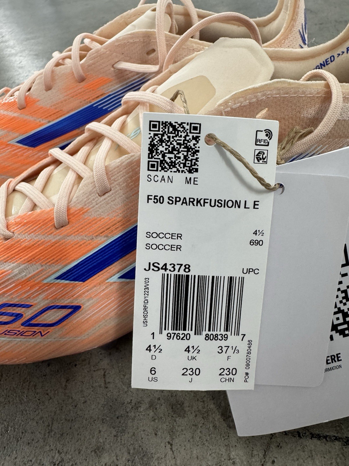 Adidas F50 Sparkfusion Elite Low FG AG Soccer Cleats Women’s Size 6 – JS4378 NEW