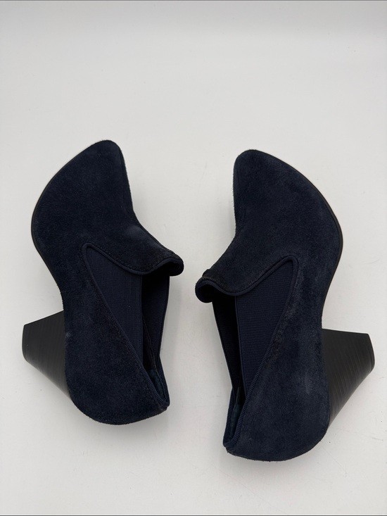 Nurture by Lamaze Navy Suede Block Heel Slip-On Booties women 8.5 M office retro
