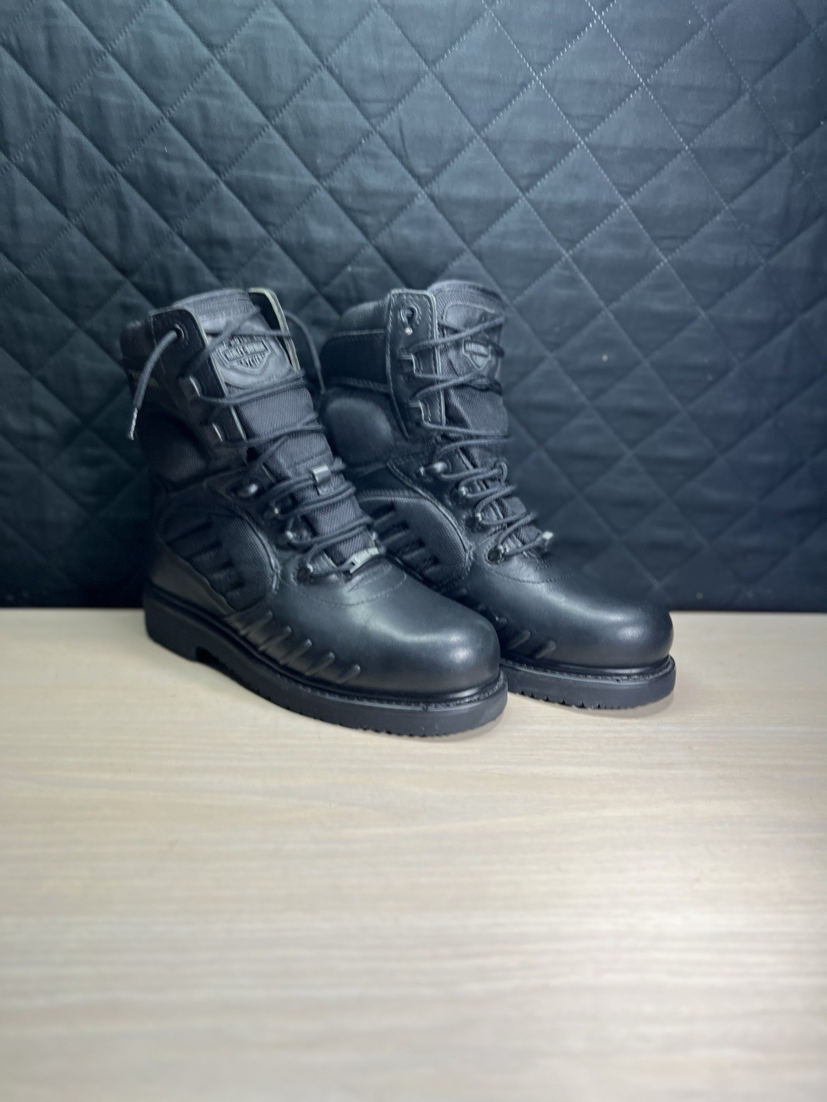 Harley Davidson Womens FXRG Motorcycle Boot Size 8.5 Black Leather GoreTex Laced
