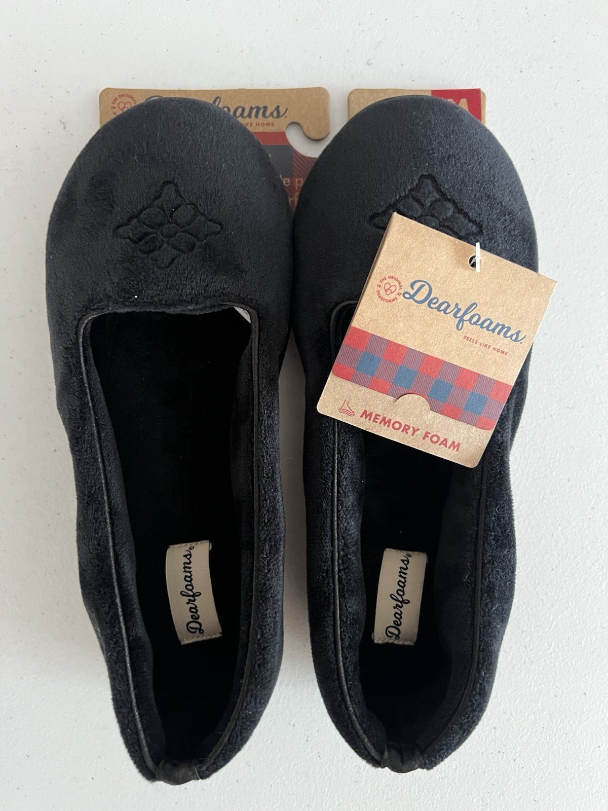 Dearfoams Womens Rebecca Microfiber Velour Closed Back House Slipper Memory Foam