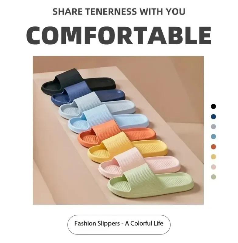 Non Slip EVA Shower Slippers Soft Sole Bathroom Sandals Unisex