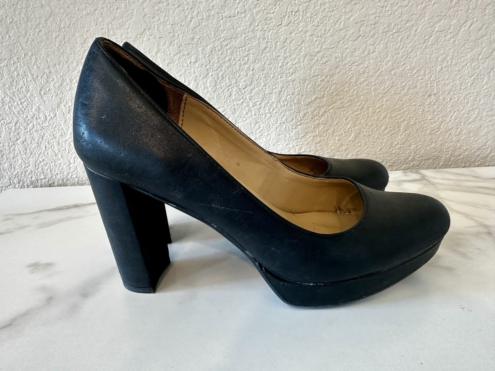 Naturalizer Black Platform Block Heel Pumps – Women’s Size 7W