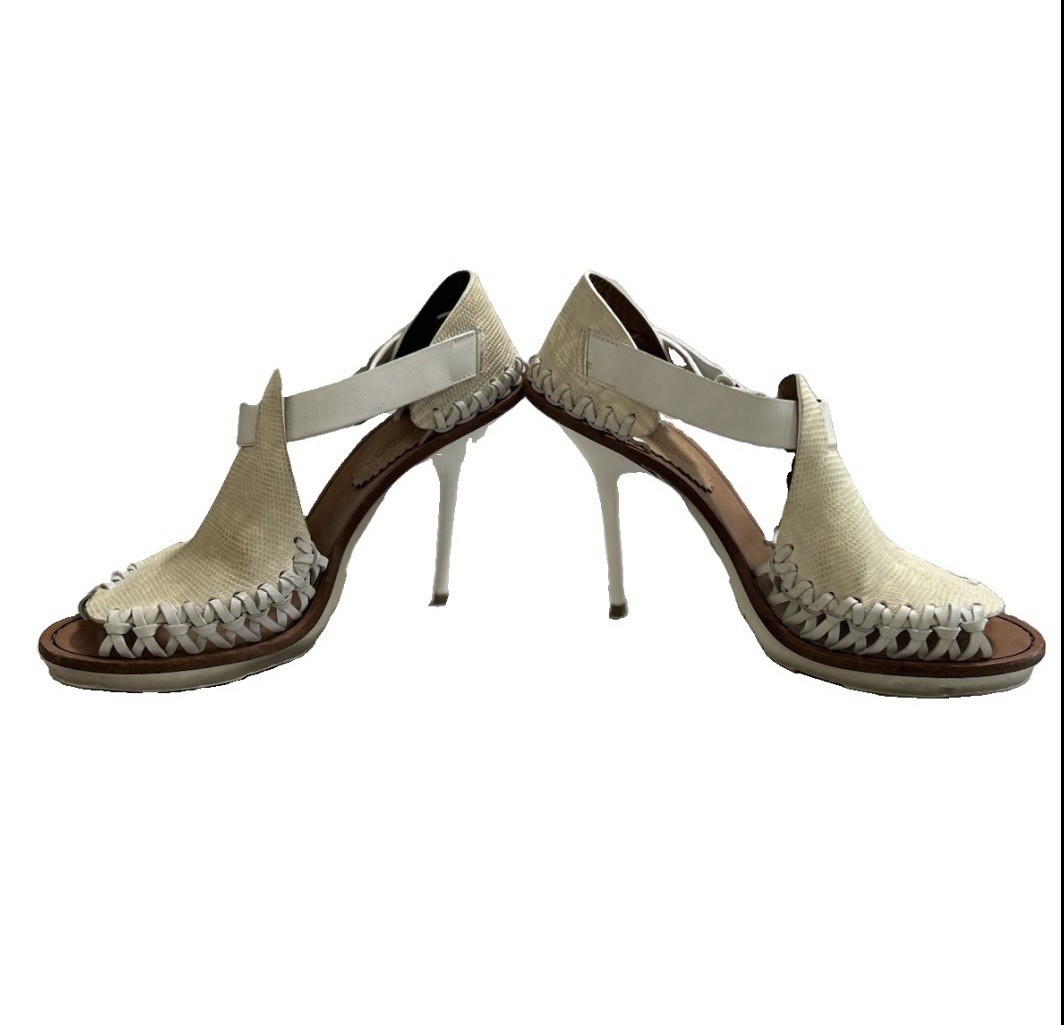Thakoon Leather Huarache Inspired Ankle Strap Heels Womens EU 37.5 Italy